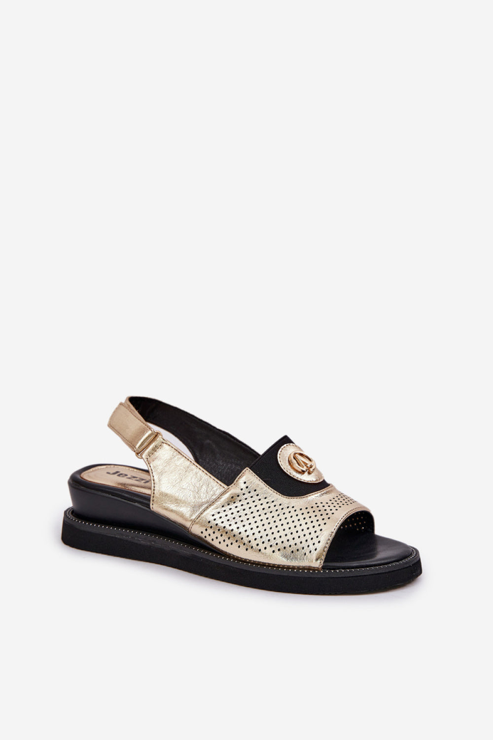 Step In Style Isnnoria Gold Faux Leather Wedge Sandals - view 2
