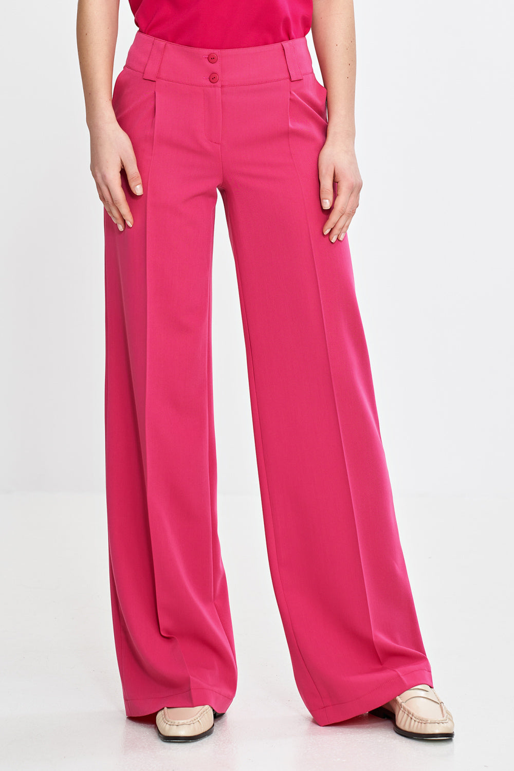 Nife Pink Wide Leg Trousers