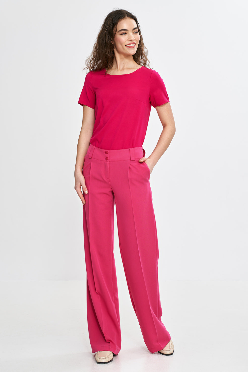 Nife Pink Wide Leg Trousers - view 4
