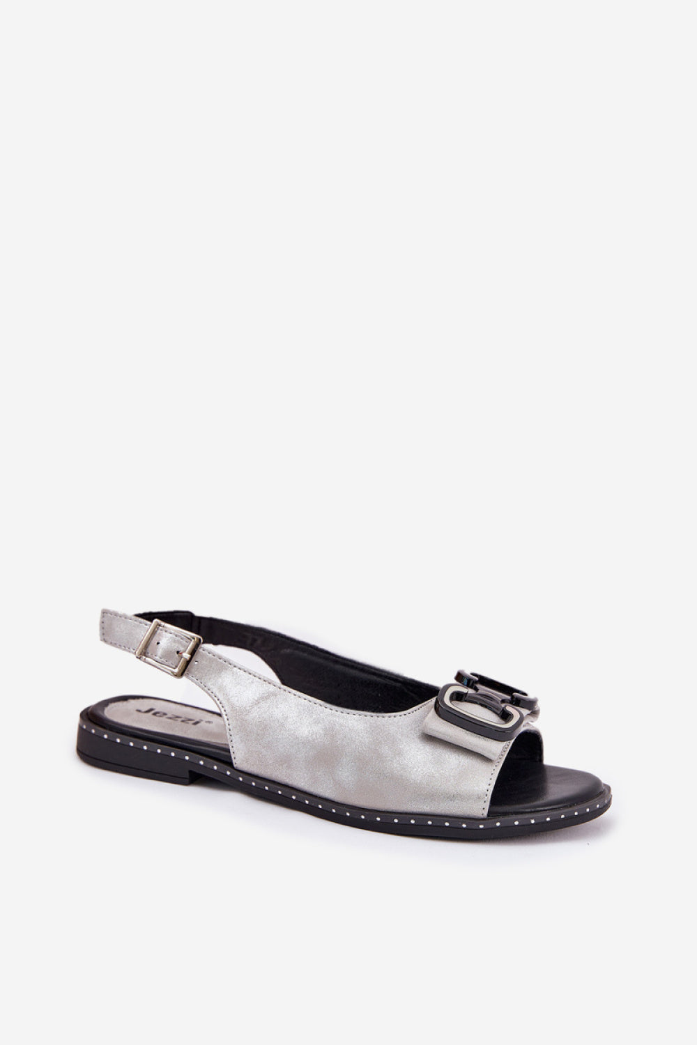 Step In Style Lilria Silver Faux Leather Flat Sandals - view 2