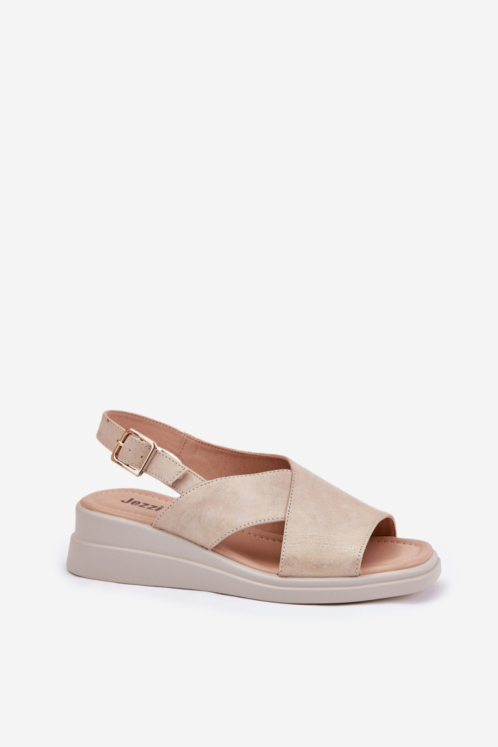 Step In Style Quilara Gold Faux Leather Wedge Sandals - view 2