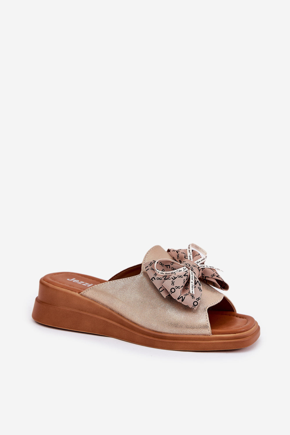 Step In Style Moonzella Gold Faux Leather Wedge Sandals - view 2