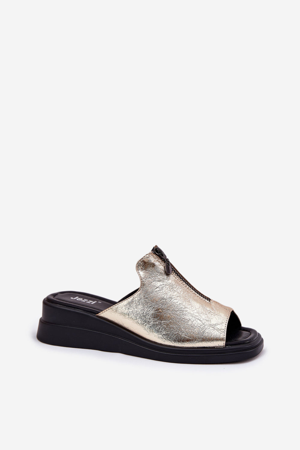 Step In Style Irriva Gold Faux Leather Wedge Sandals - view 2
