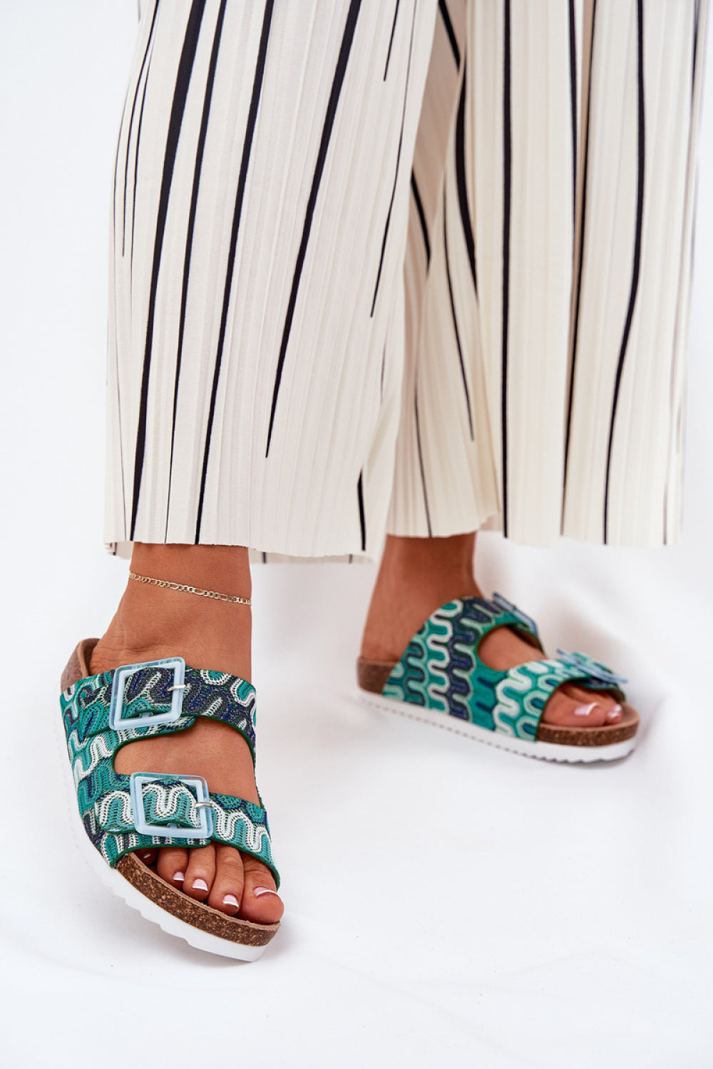 Step In Style Green Sequin Platform Flip Flops