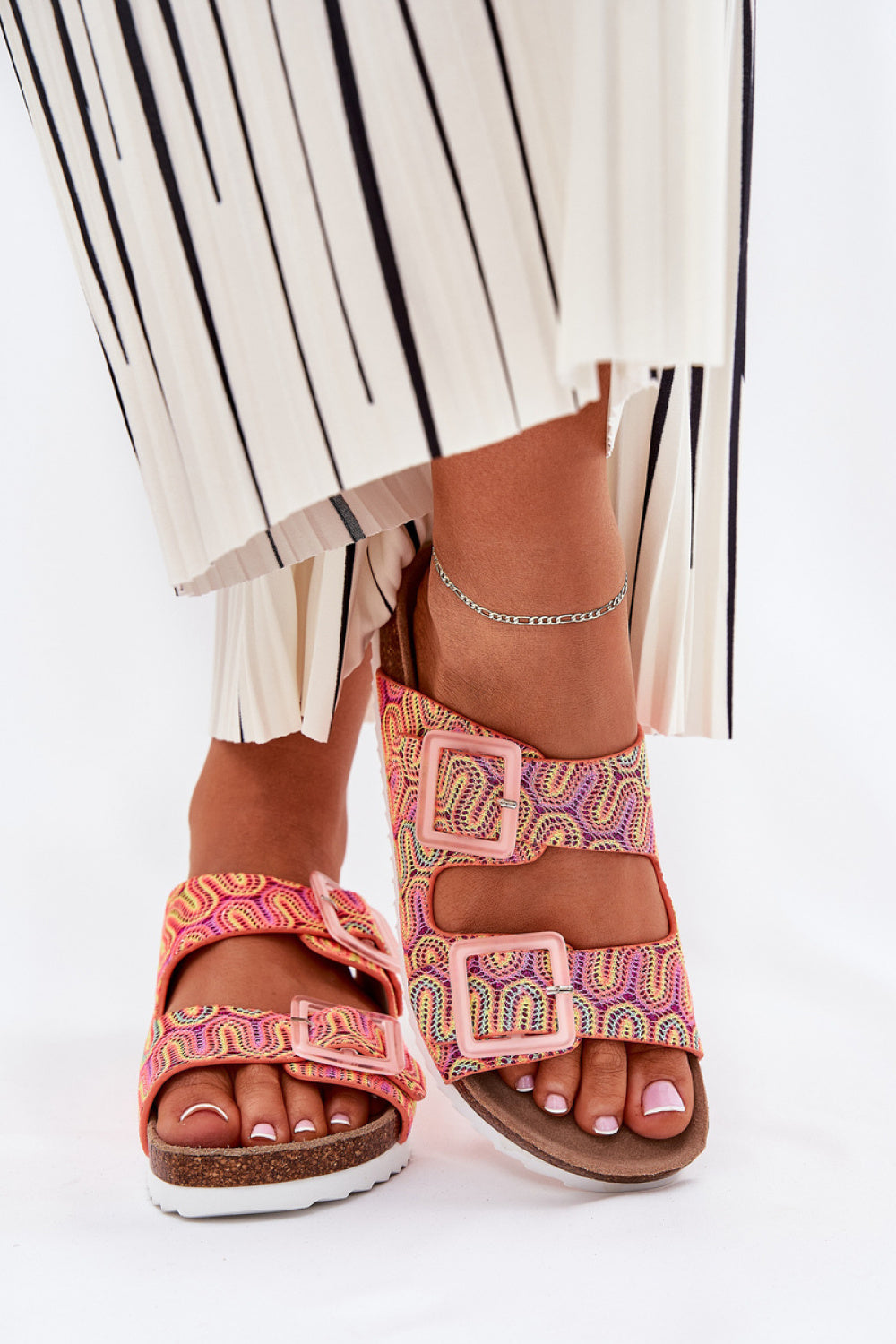 Step In Style Orange Sequin Platform Flip Flops