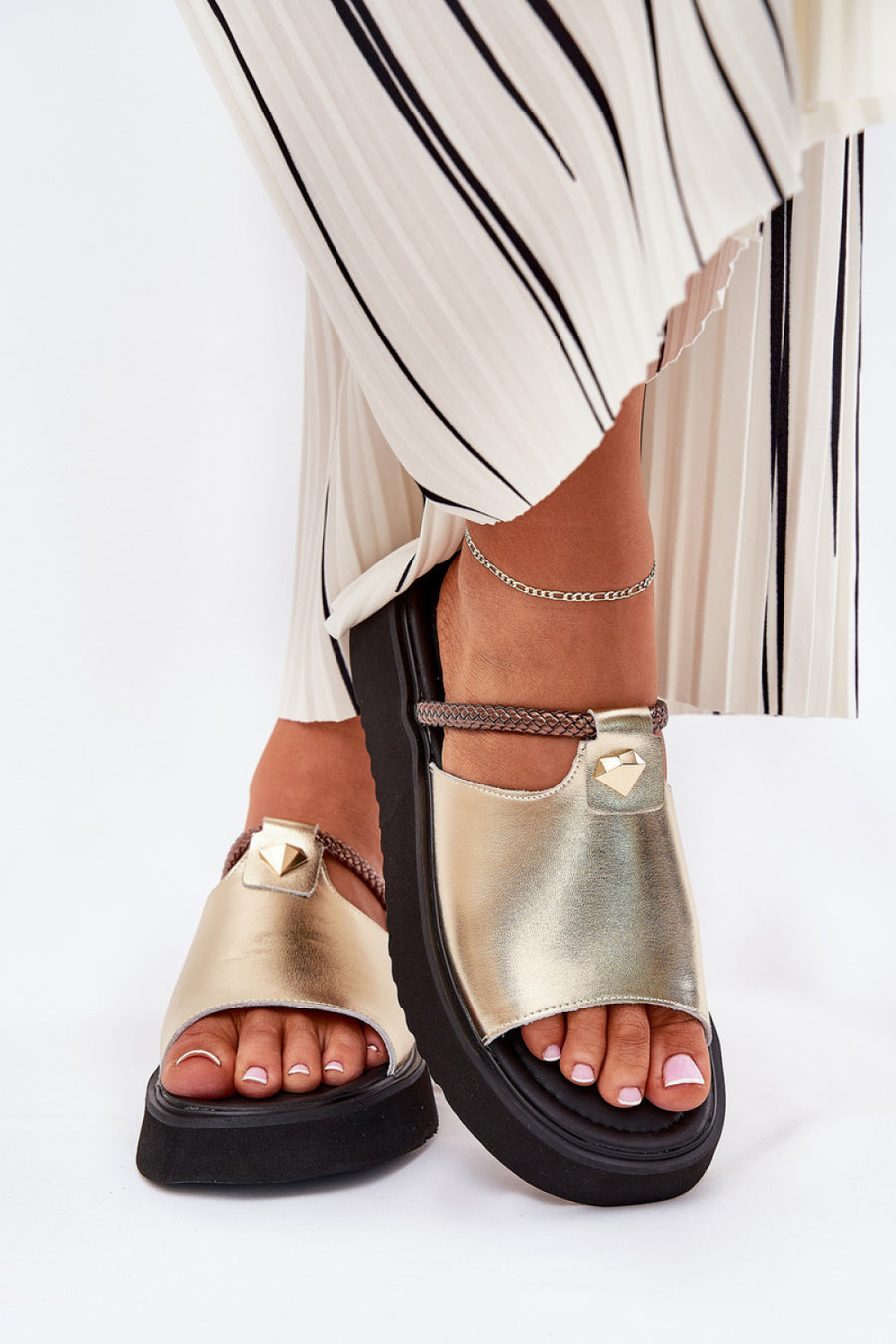 Step In Style Gold Platform Sandals