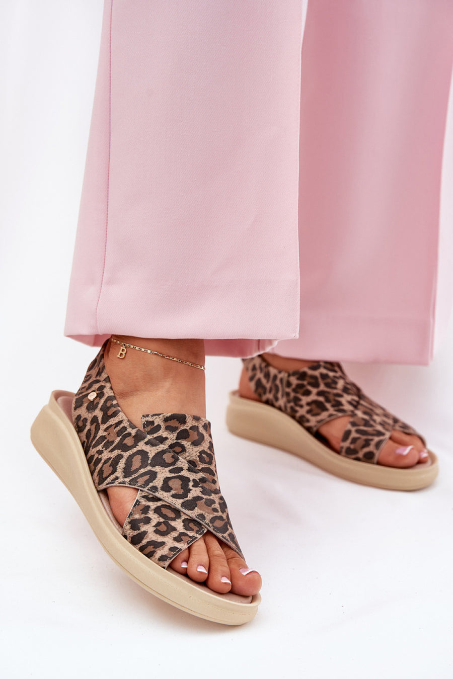 Step In Style Zazoo Brown Leather Platform Sandals