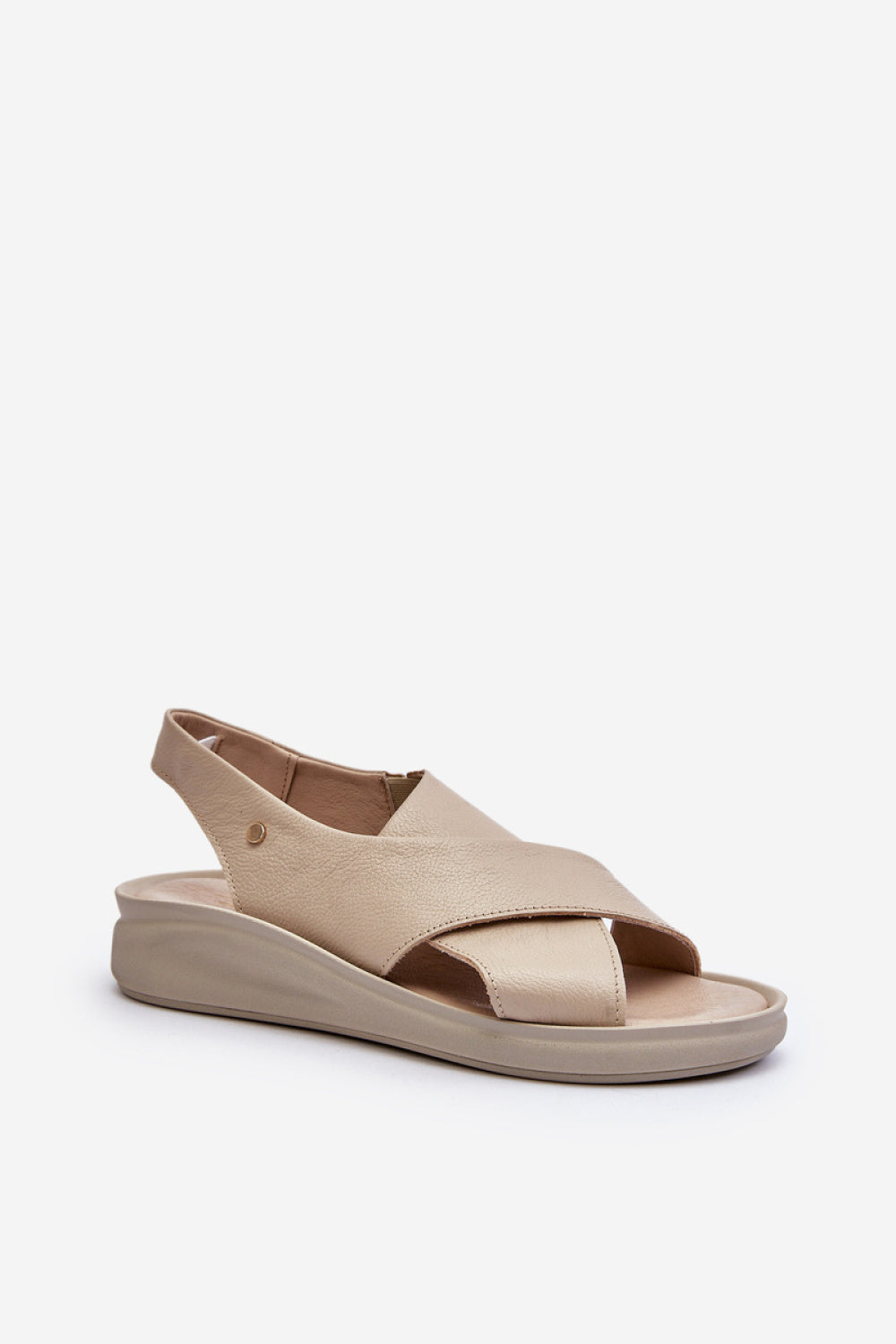 Step In Style Zazoo Beige Leather Platform Sandals - view 2