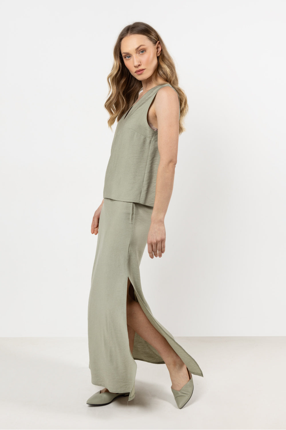 Awama Sage Bodycon Maxi Skirt - view 2