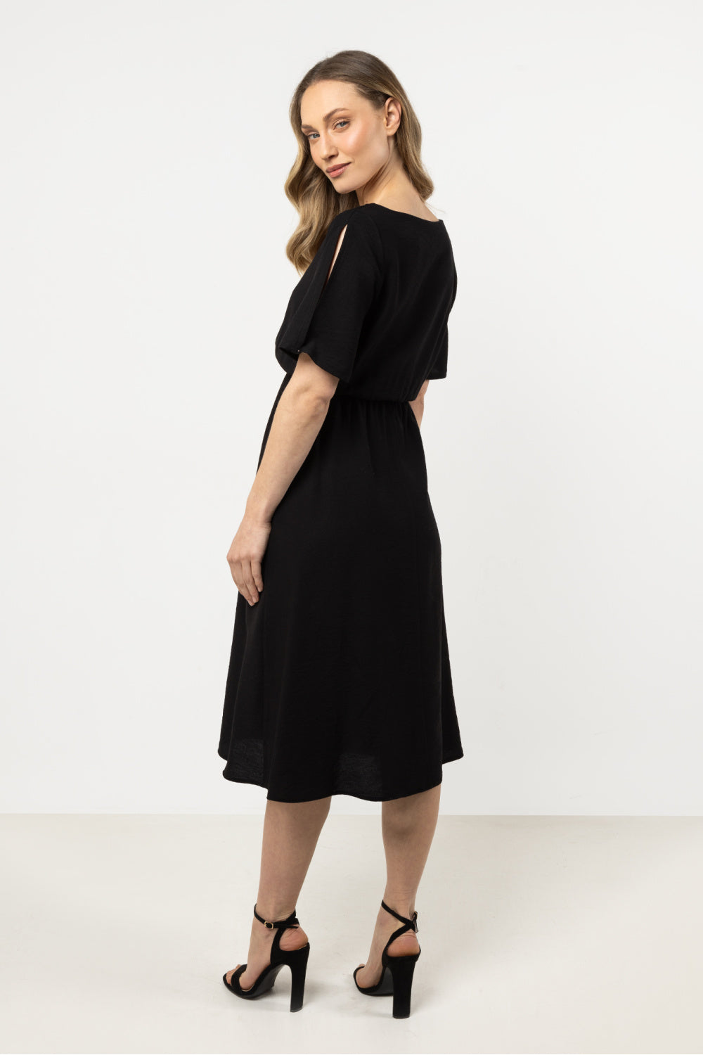 Awama Black Boat Neck Dress - view 2