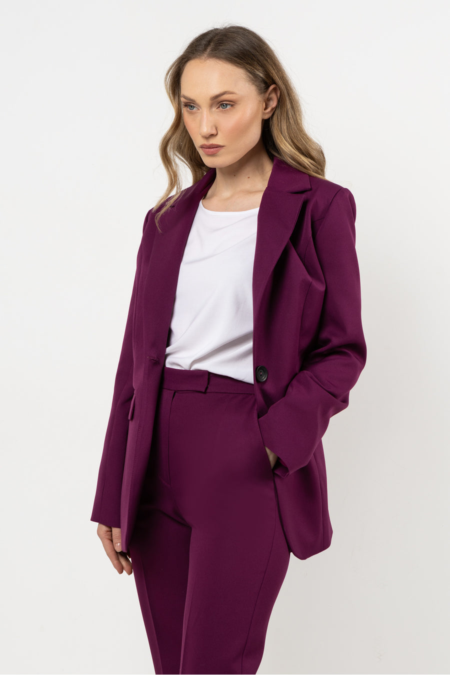 Awama Plum Bodycon Jacket