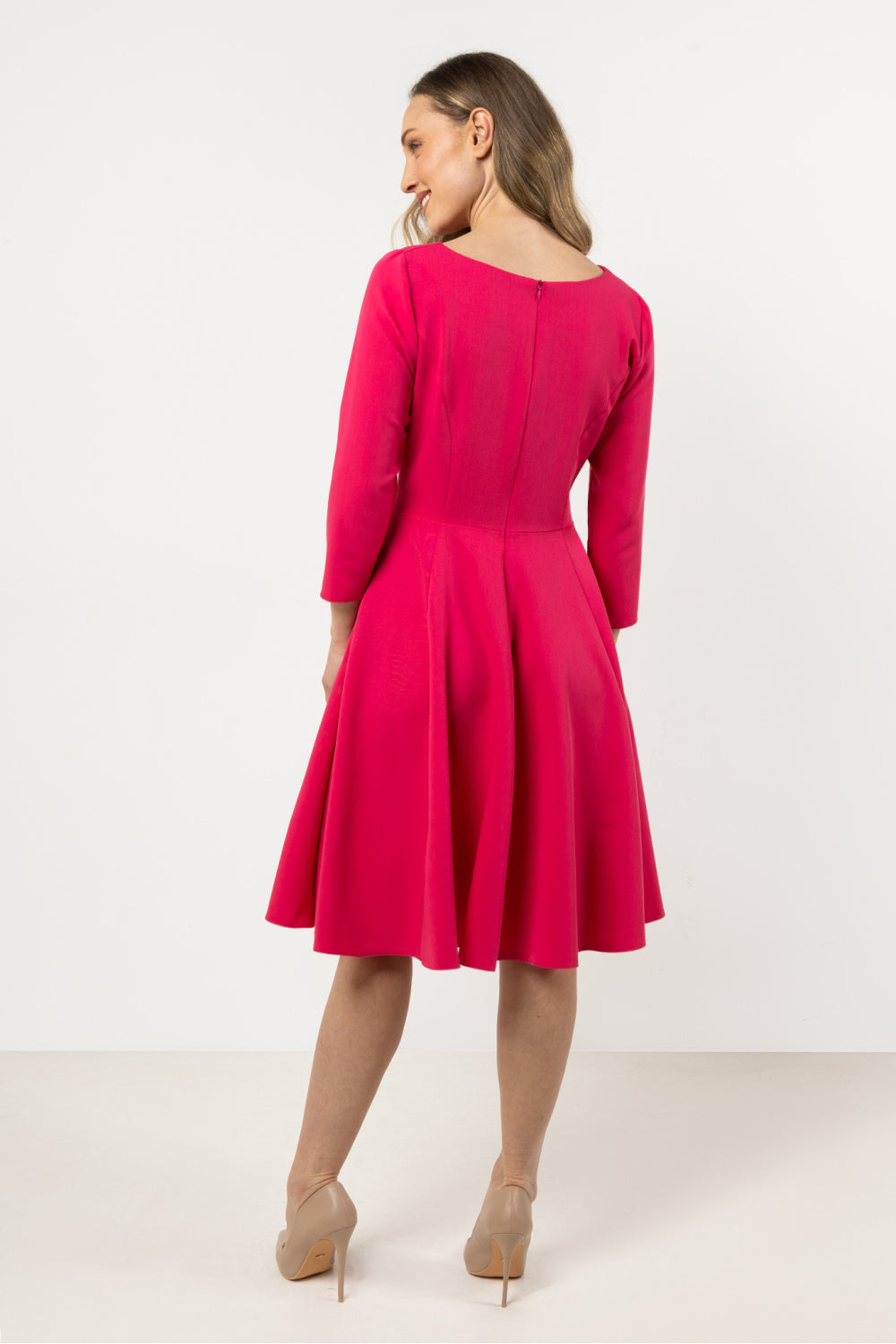 Awama Pink Pleated Dress - view 3