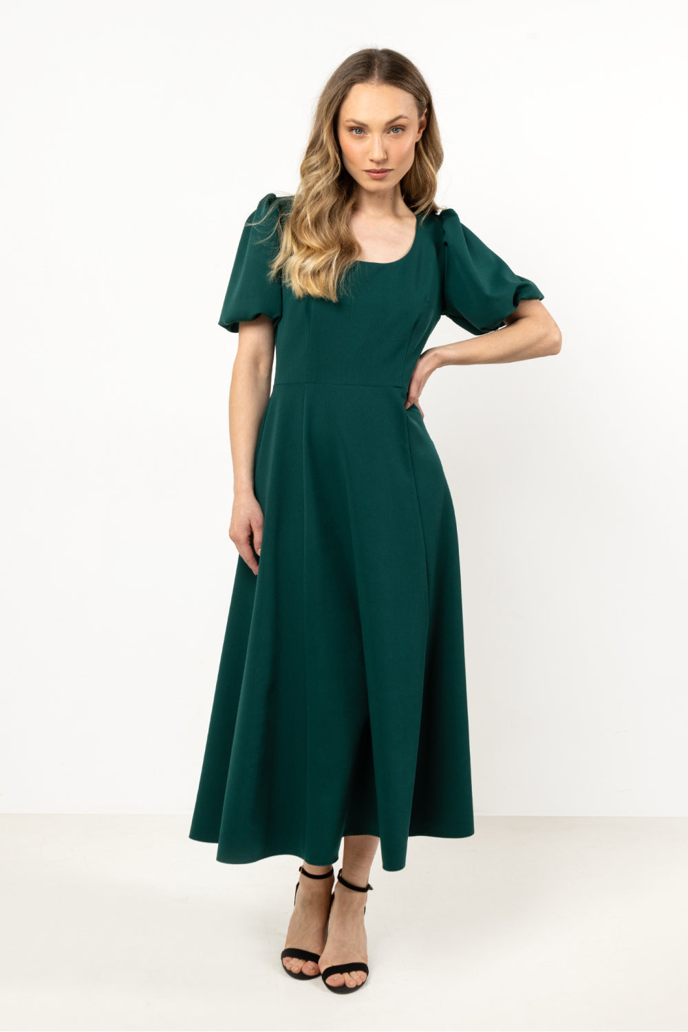 Awama Bottle Green Bodycon Dress