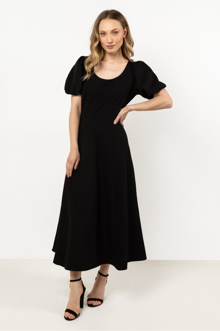 Awama Black Polyester Bodycon Dress
