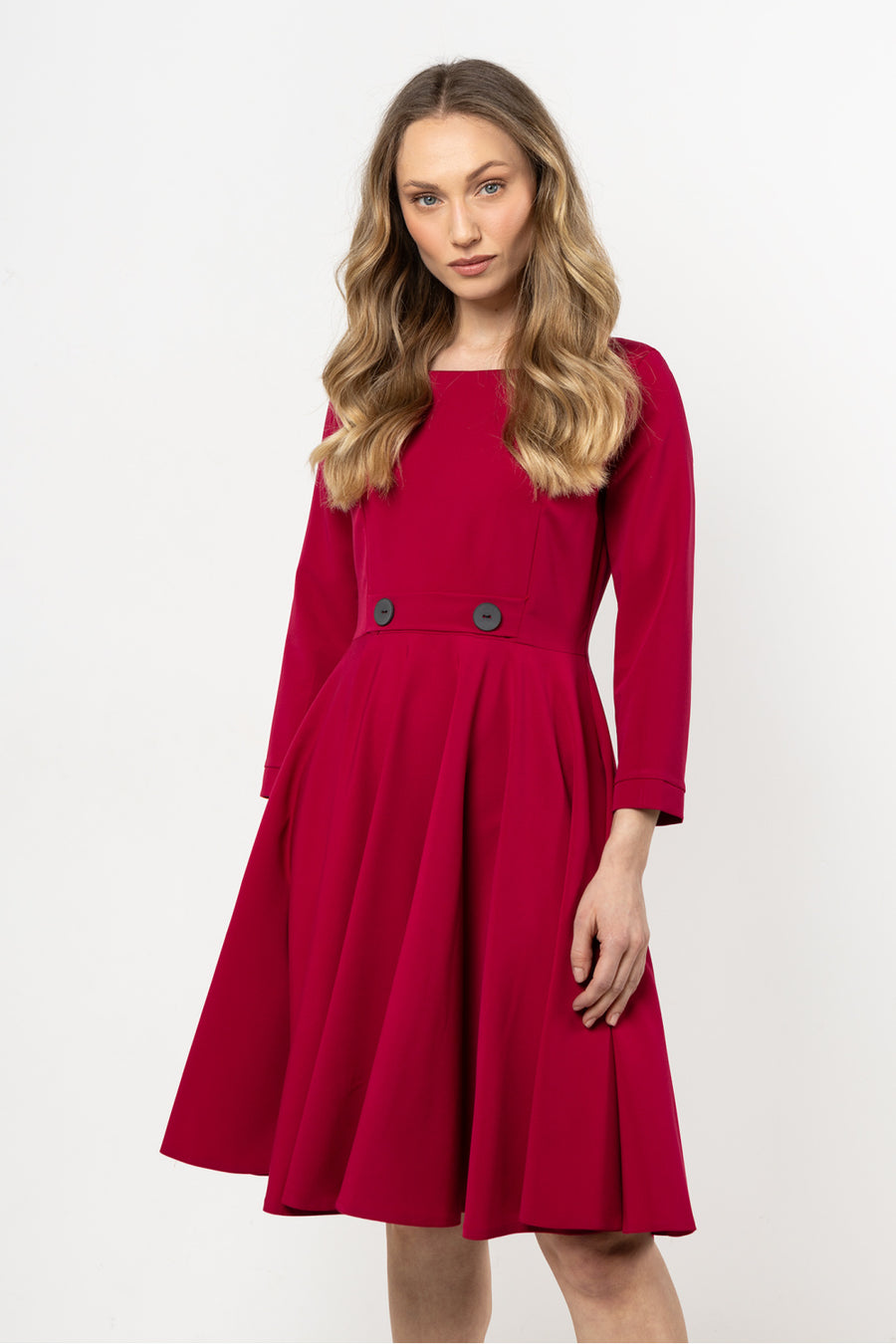 Awama Claret Flared Dress