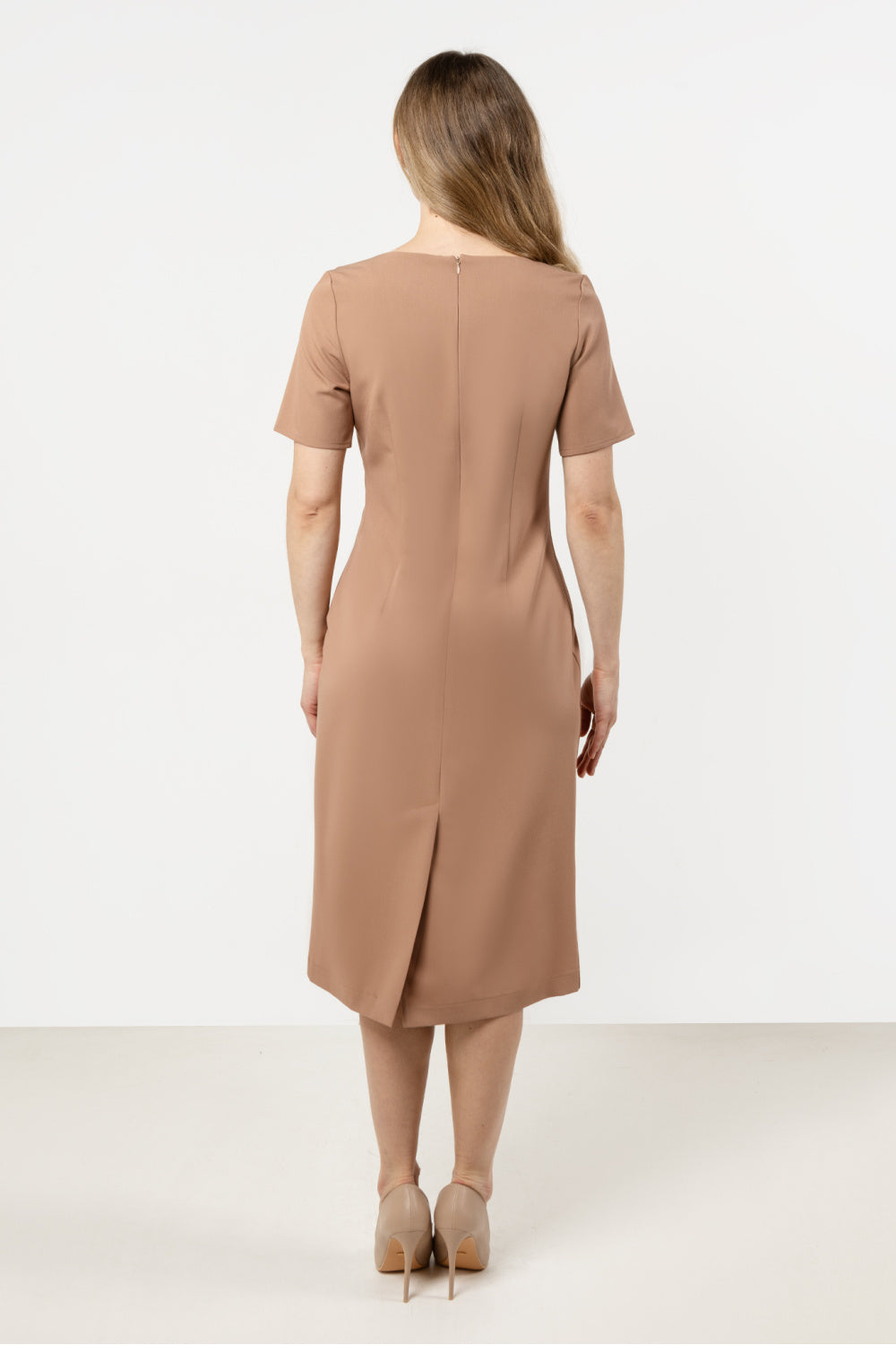 Awama Cappuccino Bodycon Short Sleeve Dress - view 3