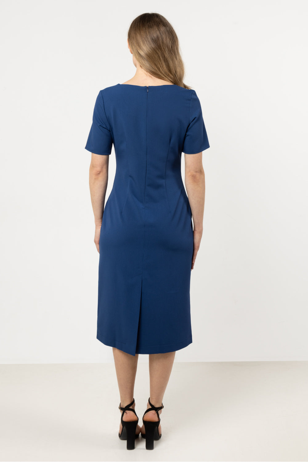 Awama Blue Bodycon Short Sleeve Dress - view 3