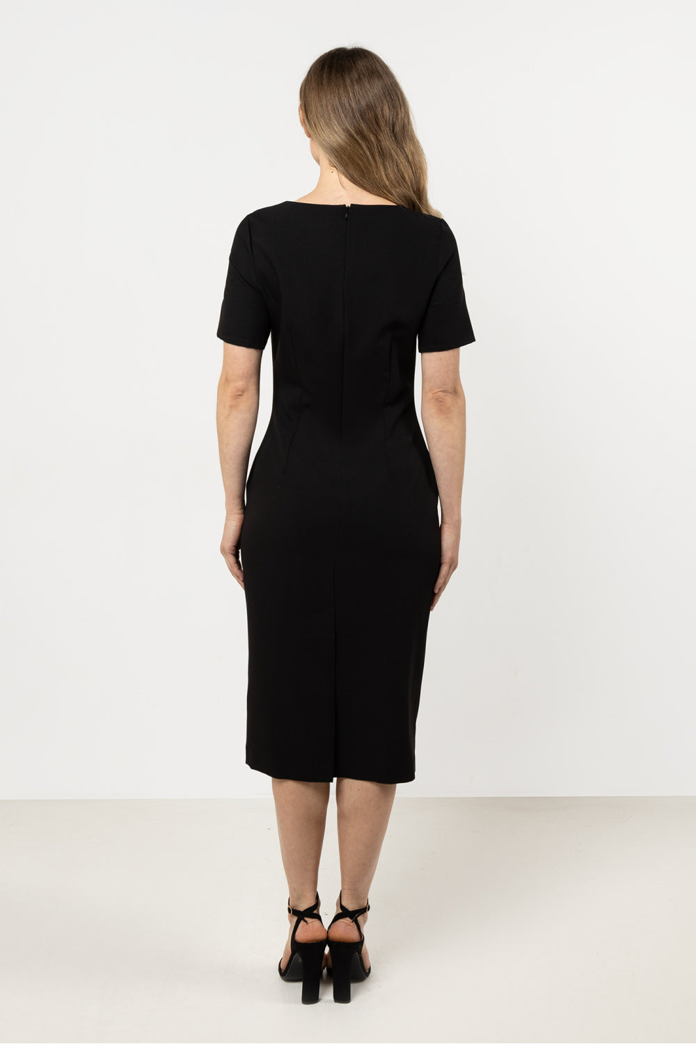 Awama Black Bodycon Short Sleeve Dress - view 3