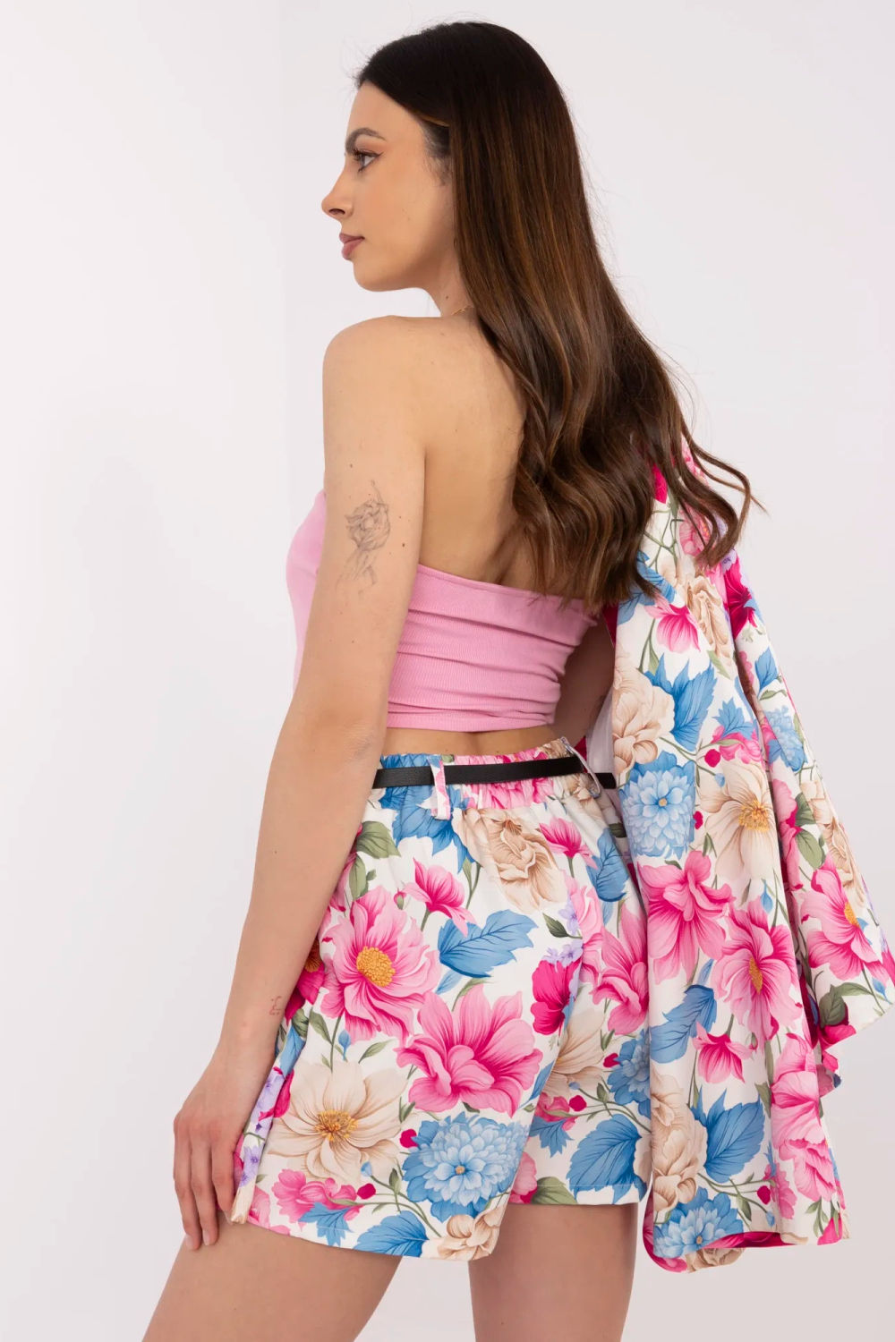 Italy Moda Pink Floral Pleated Co-Ord Set - view 2