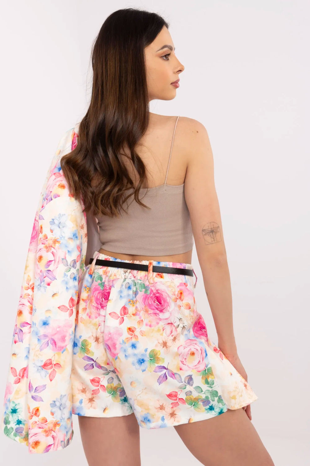 Italy Moda Ecru Floral Pleated Co-Ord Set - view 3