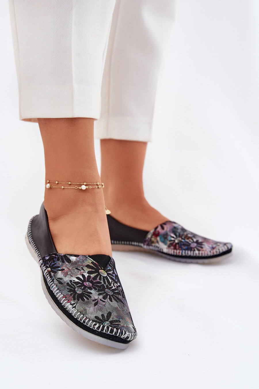 Step In Style Maciejka Black Leather Ballet Flats