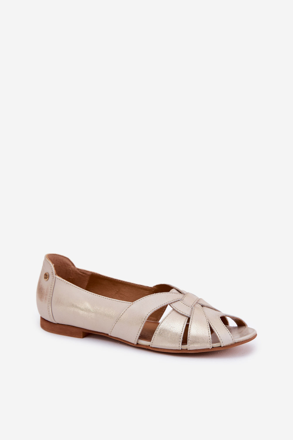 Step In Style Maciejka Gold Leather Flat Ballet Flats - view 2