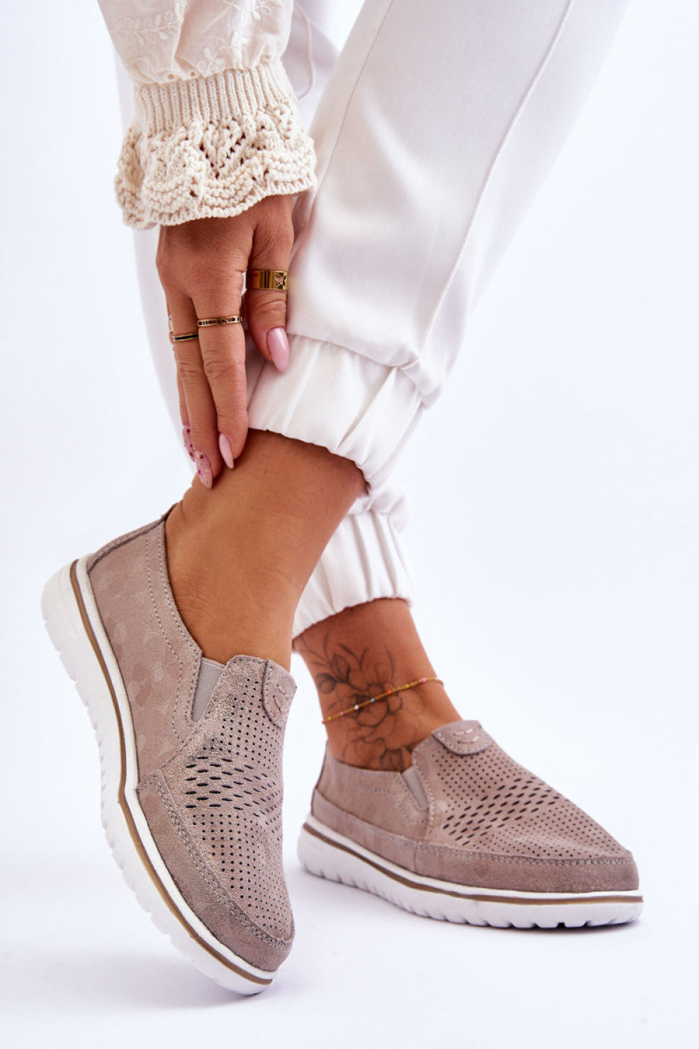 Step In Style Inez Gold Leather Platform Shoes - view 2