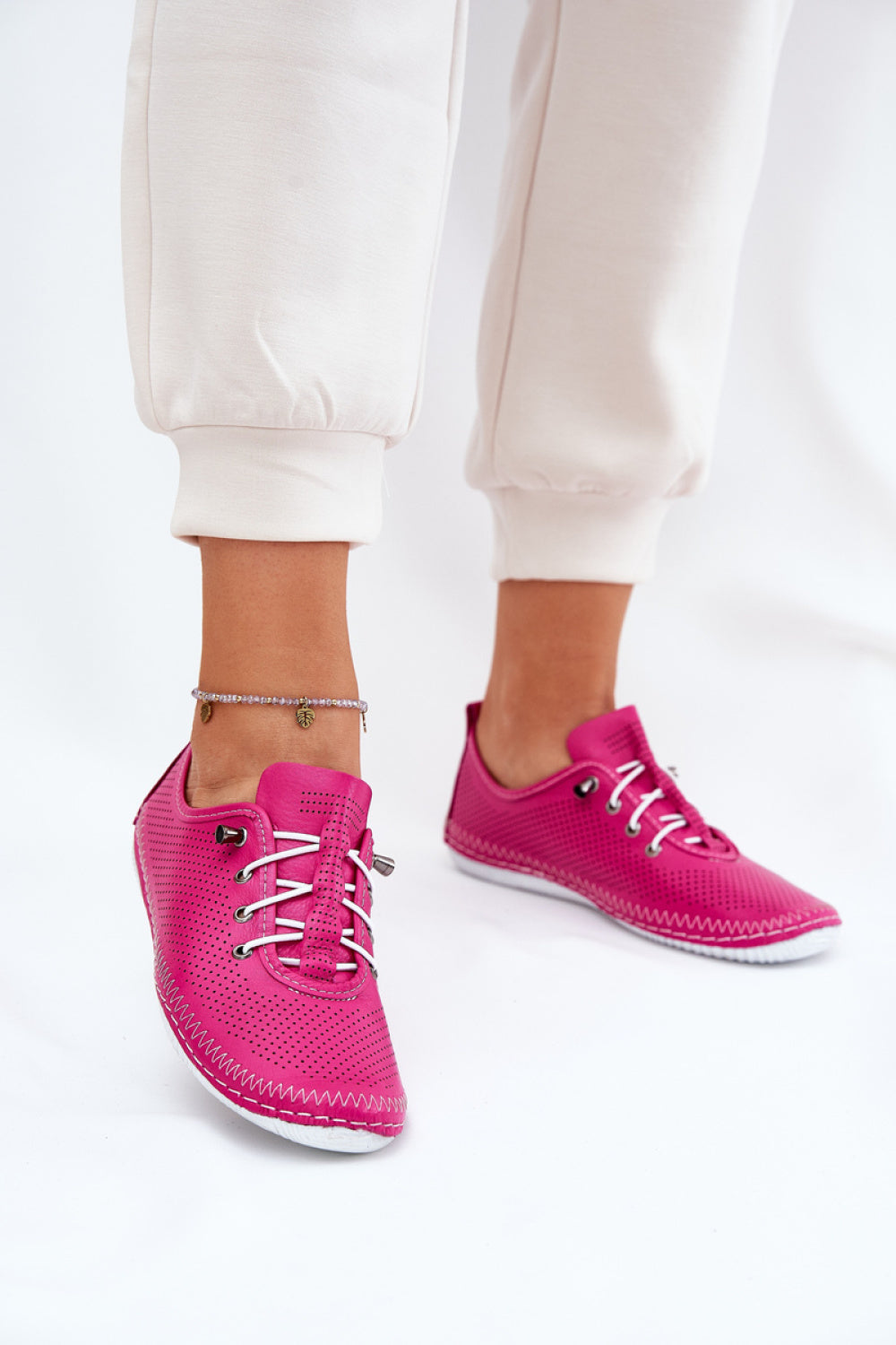 Step In Style Artiker Pink Lace Up Shoes