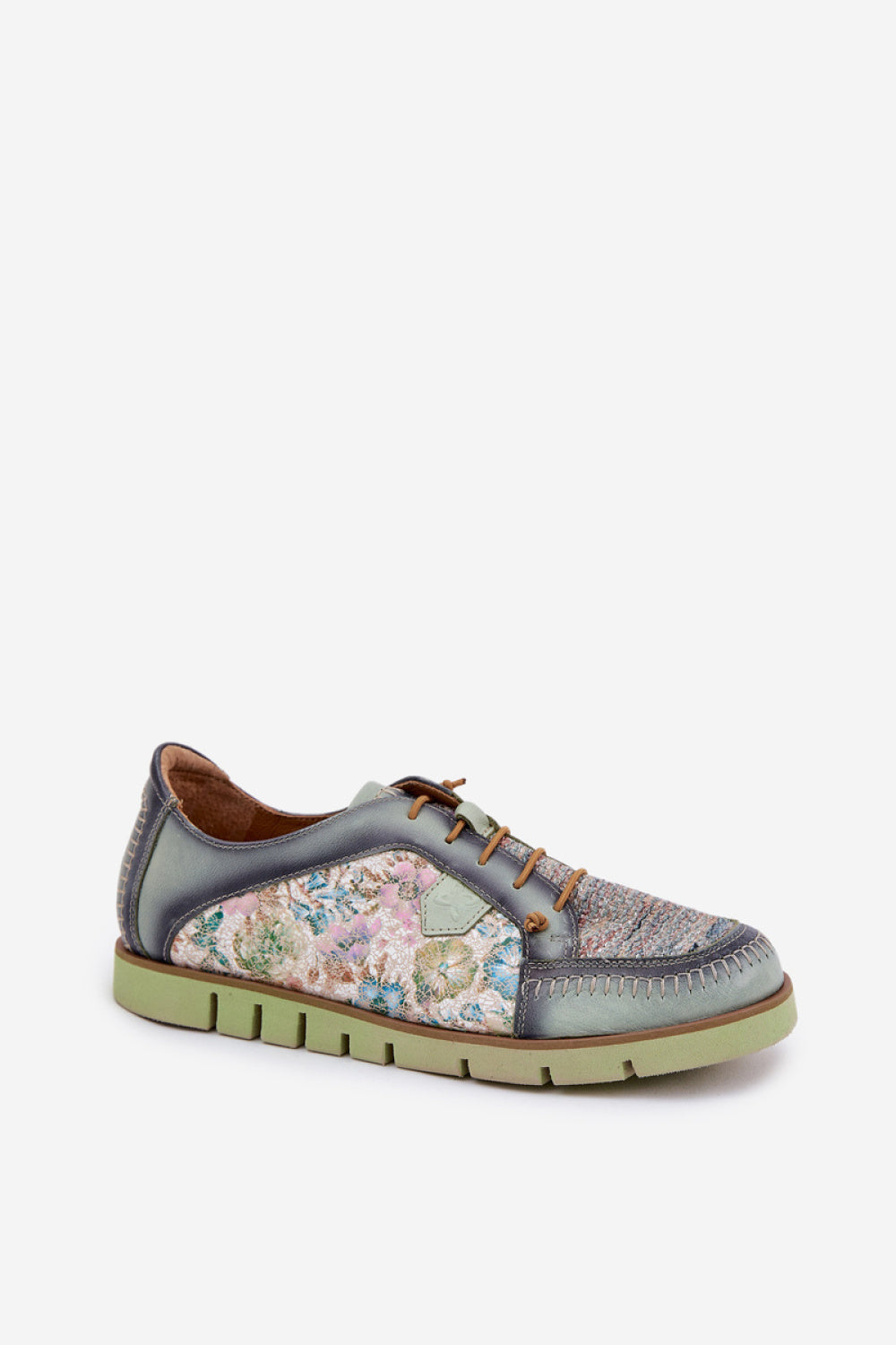Step In Style Maciejka Green Leather Lace Up Shoes - view 2
