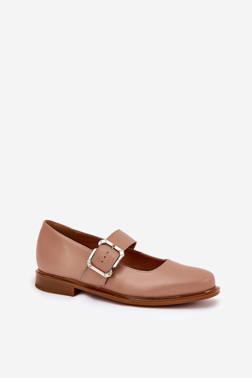 Step In Style Laura Messi Dark Beige Leather Flat Shoes - view 2