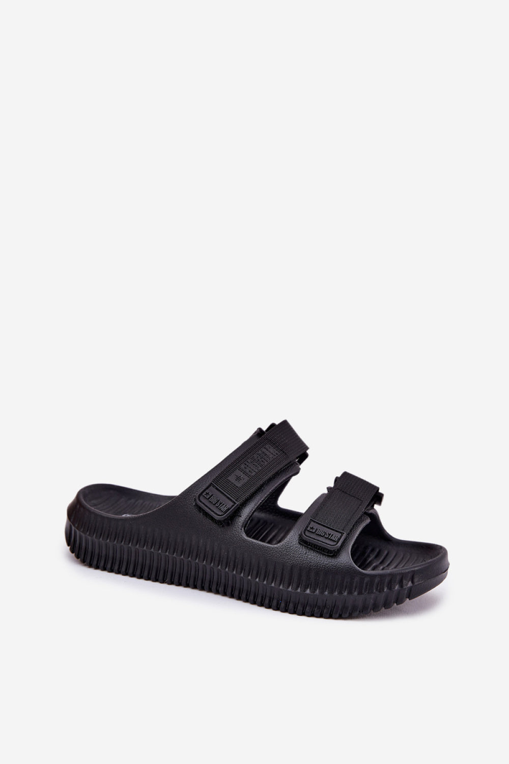 Step In Style Black Flip Flops with Touch Fastening - view 2