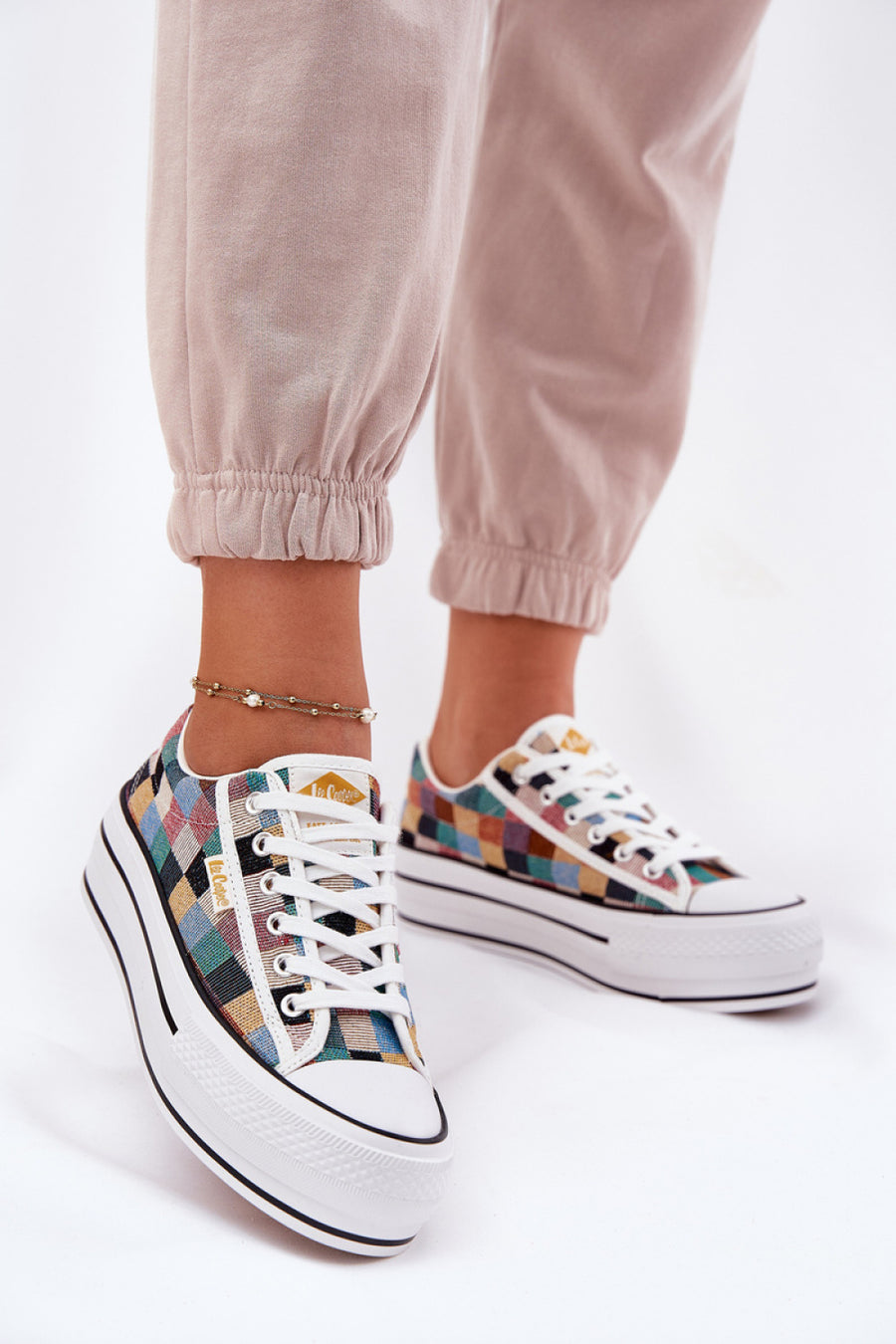 Step In Style Lee Cooper Multicolour Platform Trainers
