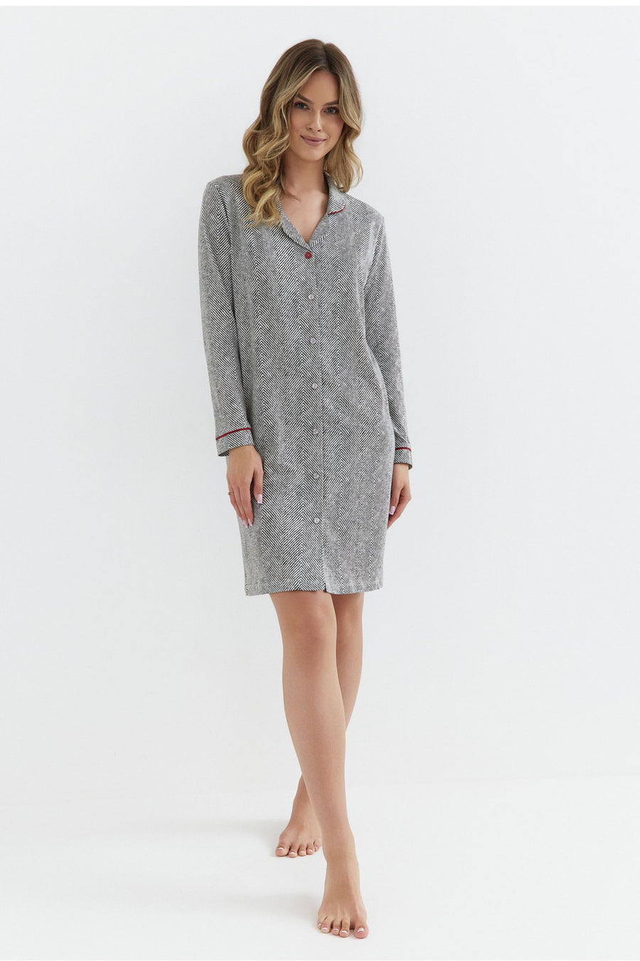 Cana Graphite Long Sleeve Nightdress