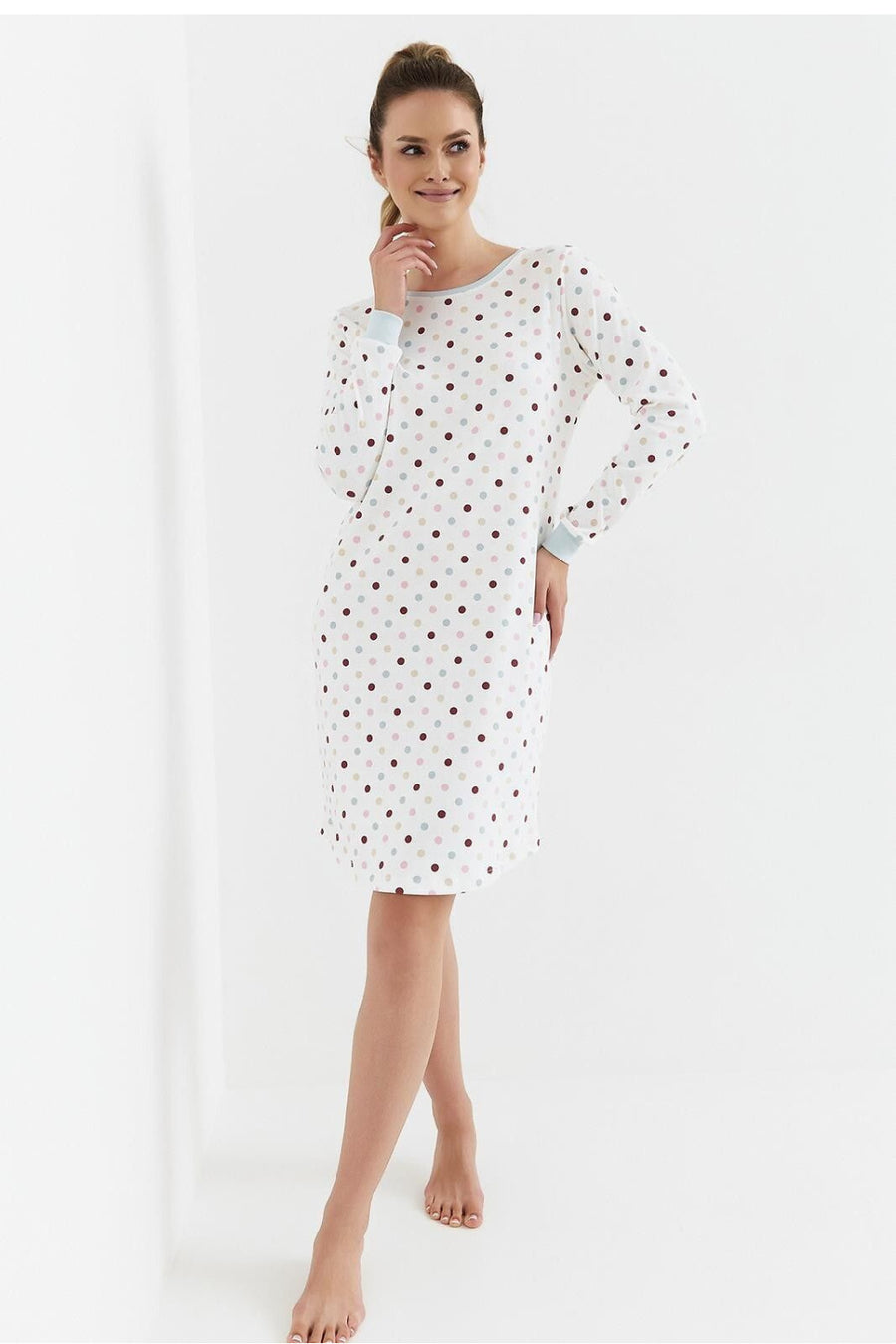Cana Ecru Cotton Long Sleeve Nightdress