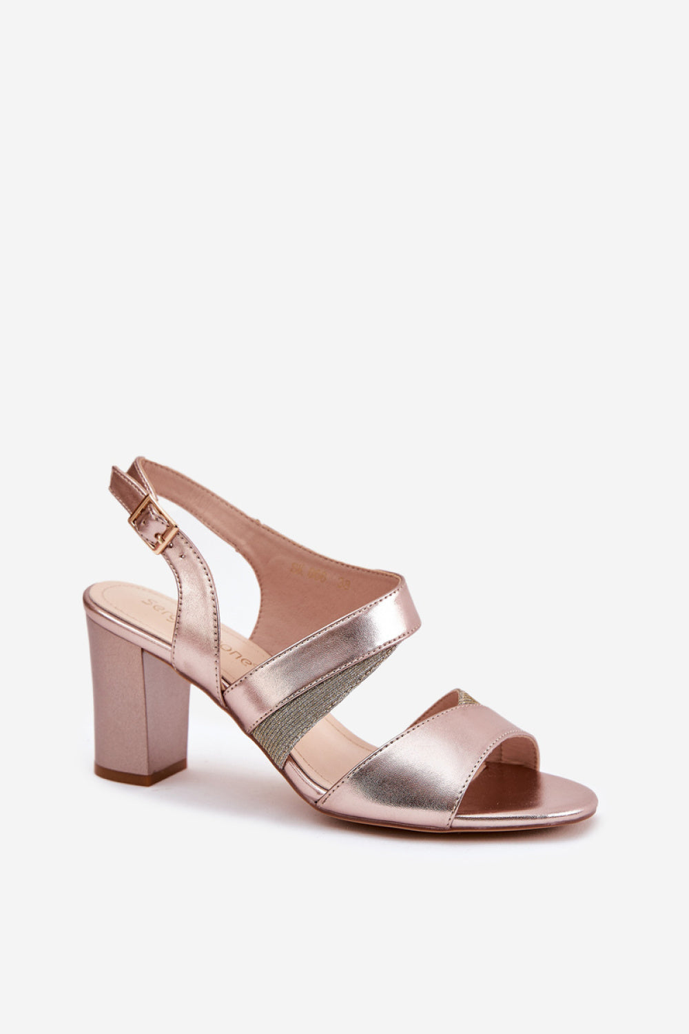 Step In Style Sergio Leone Gold Faux Leather Heeled Sandals - view 2