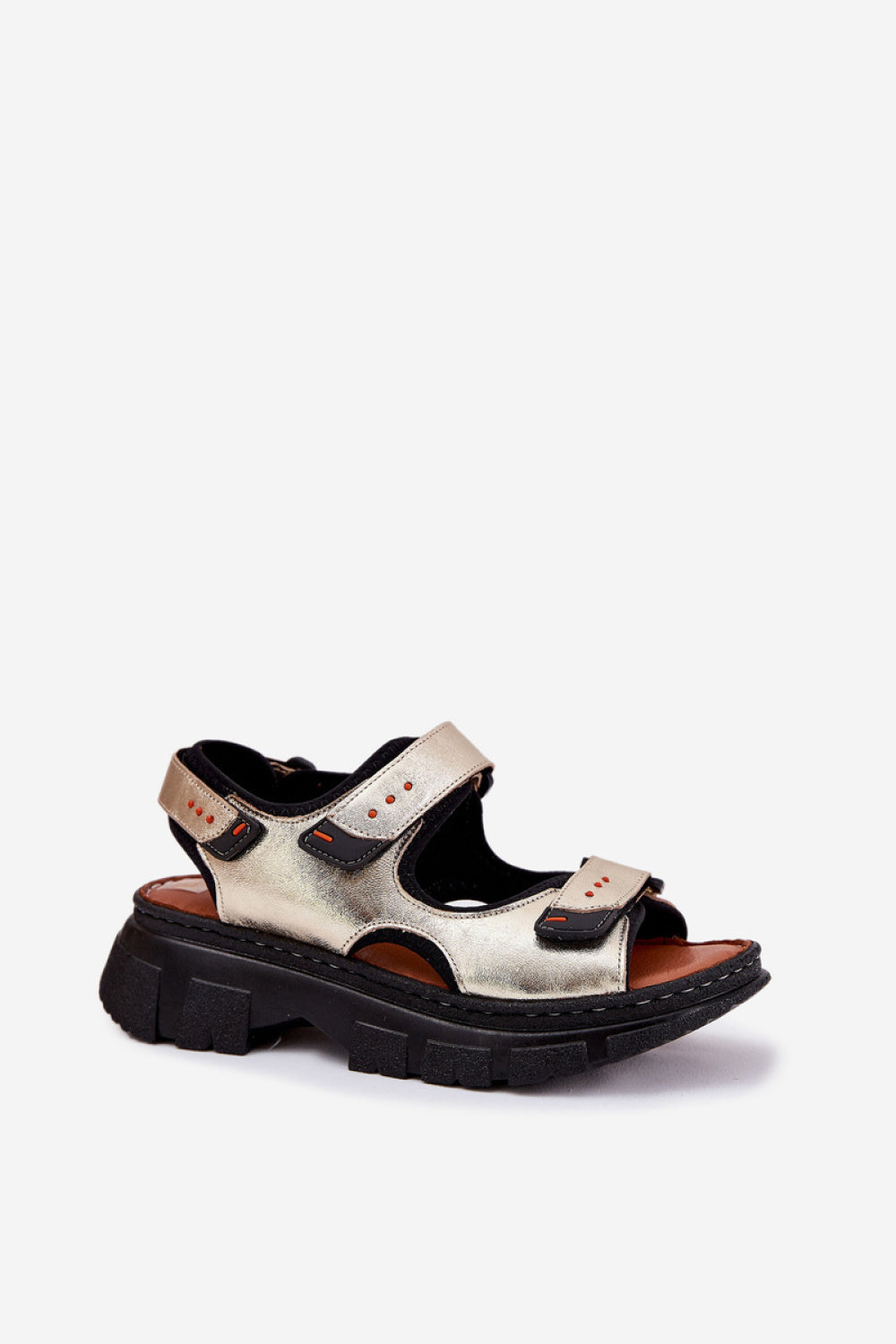 Step In Style Artiker Gold Leather Sandals - view 2