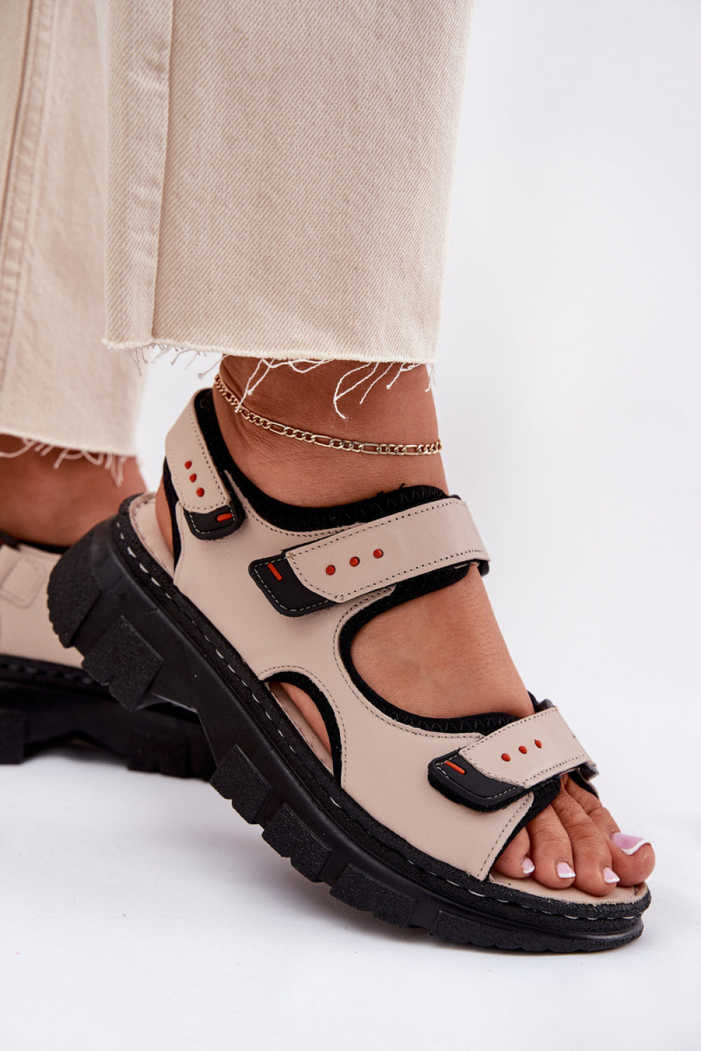 Step In Style Artiker Beige Leather Sandals - view 3