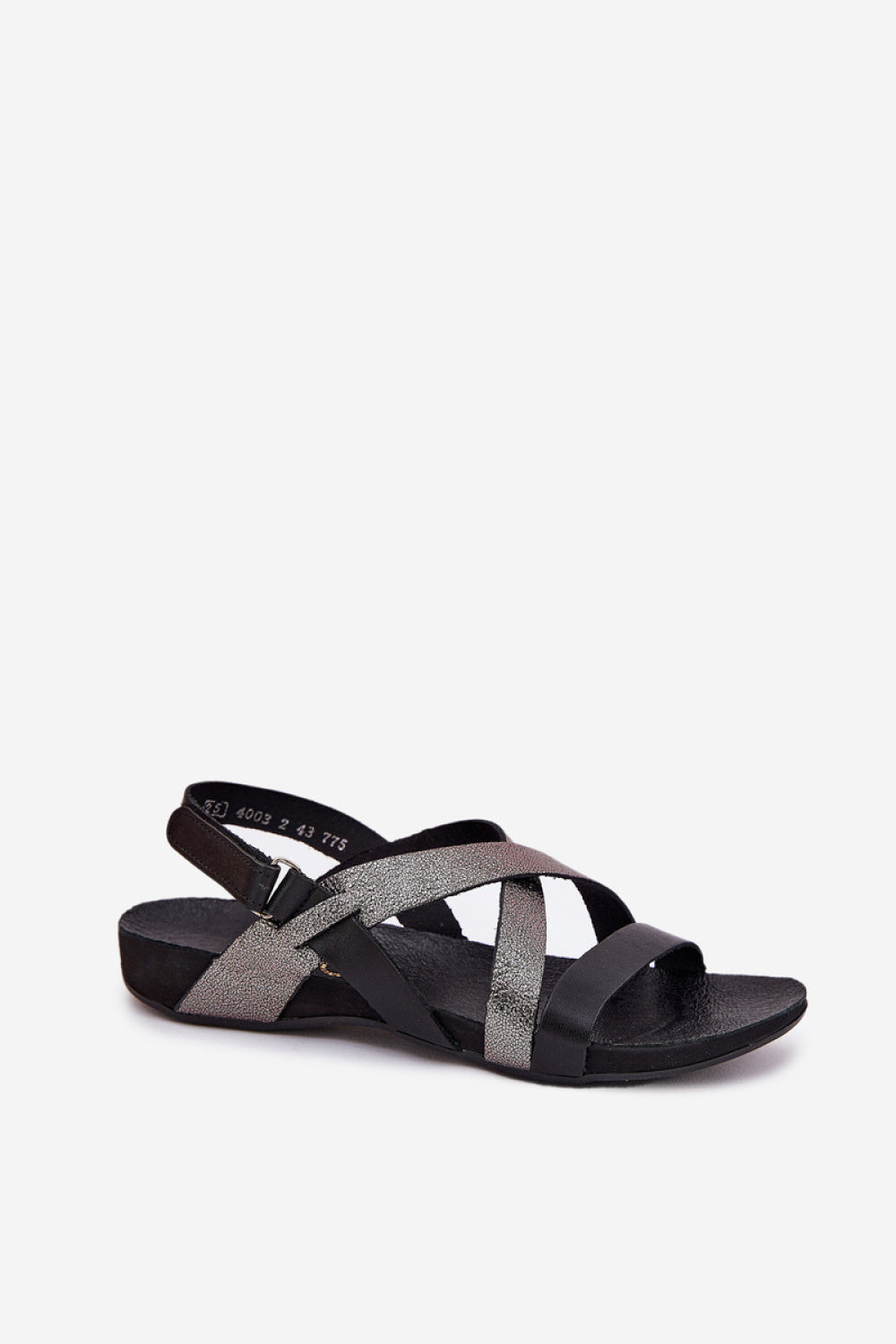 Step In Style Zazoo Black Flat Sandals - view 2