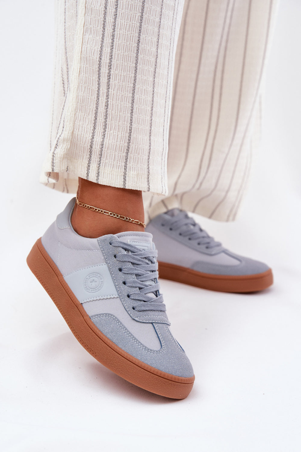Step In Style Blue Faux Suede Trainers