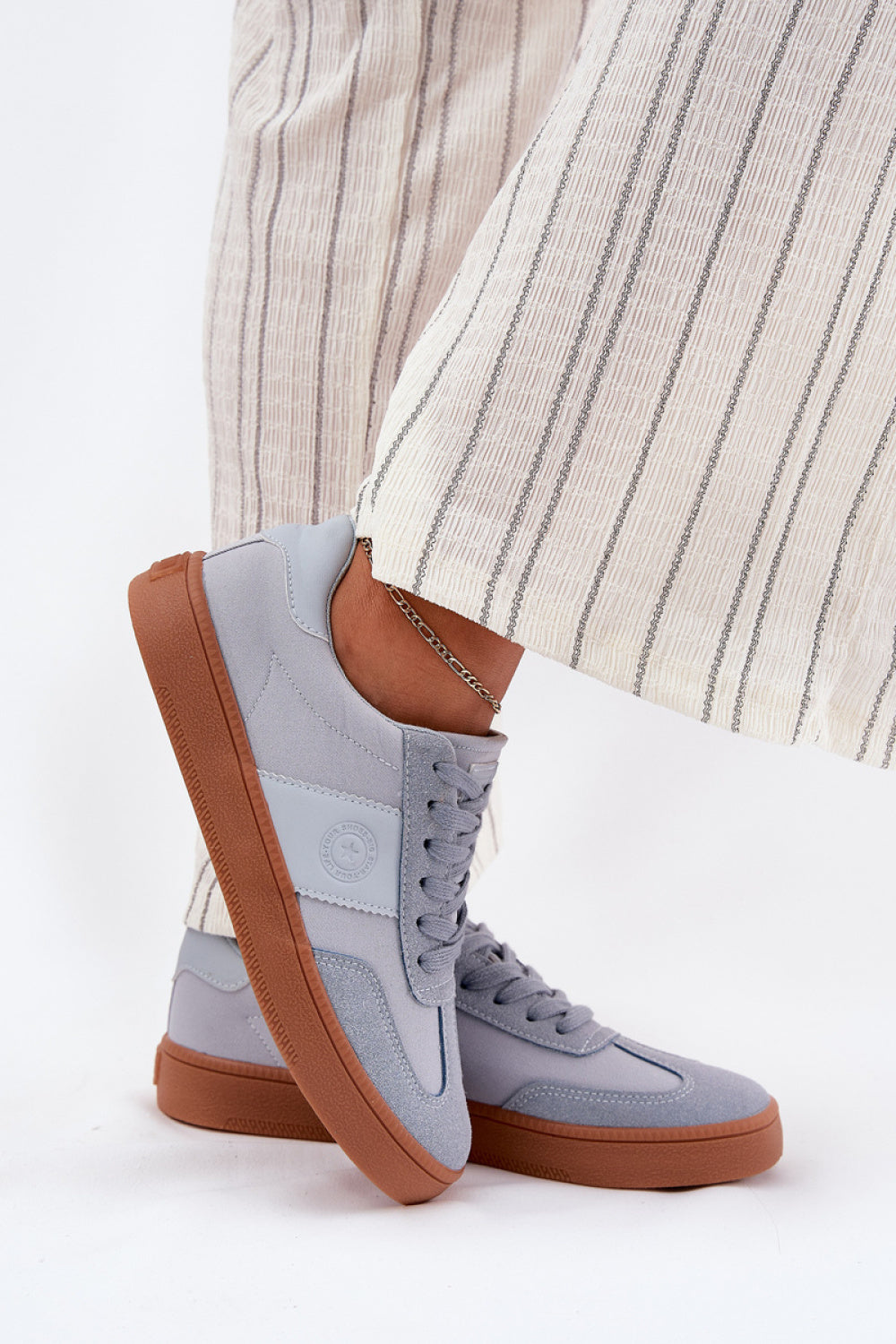 Step In Style Blue Faux Suede Trainers - view 3