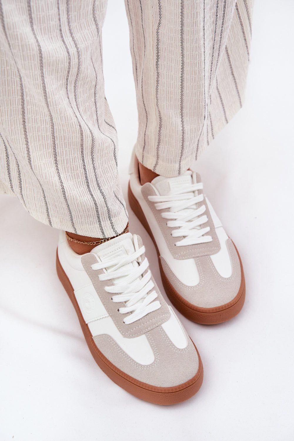 Step In Style White Faux Suede Trainers - view 3