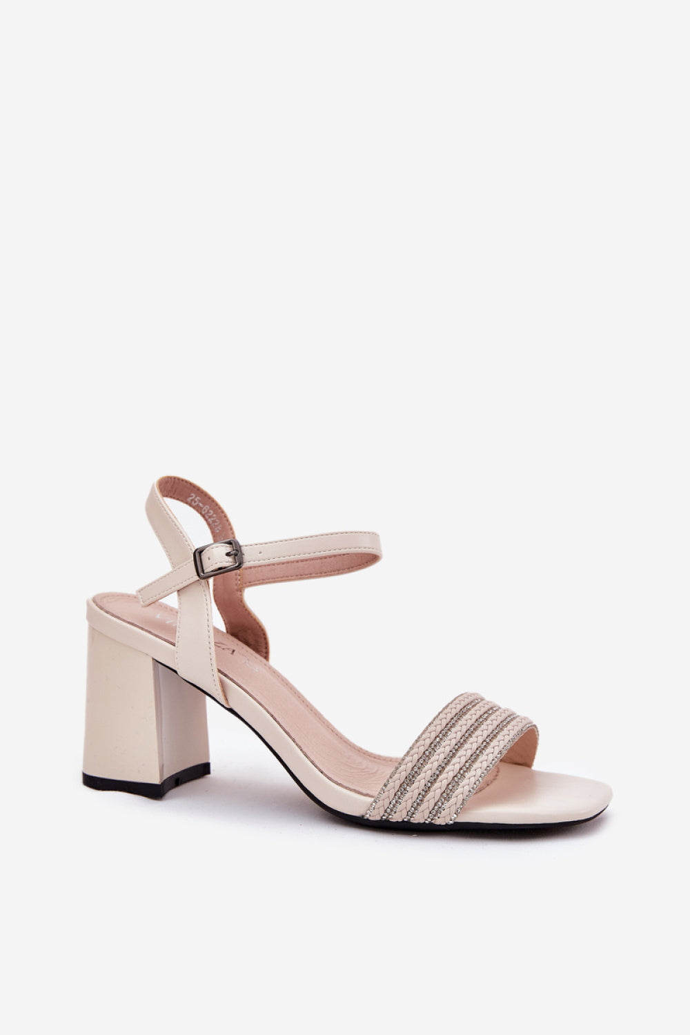 Step In Style Vinceza Beige Faux Leather Block Heel Heeled Sandals - view 2