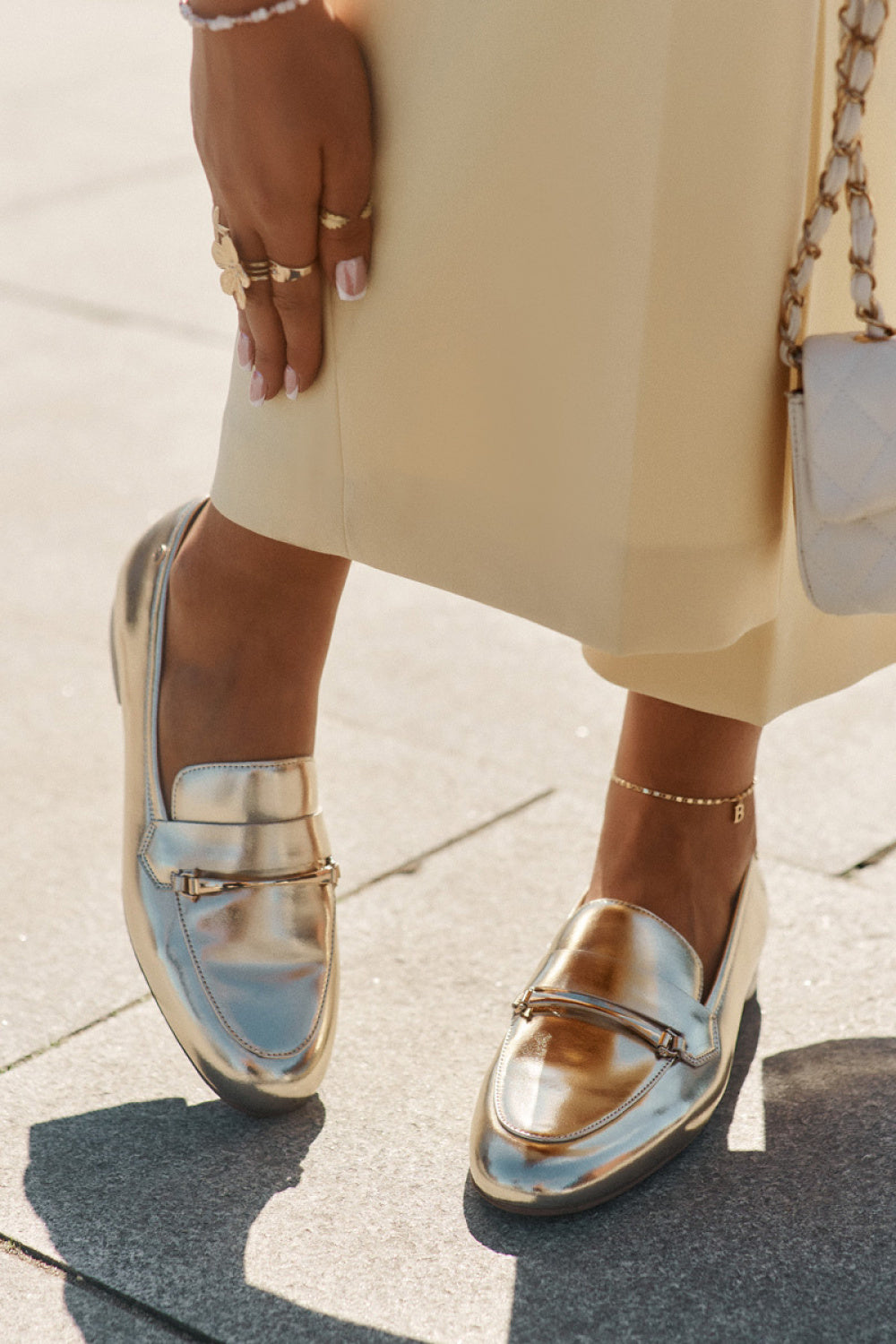 Step In Style Maciejka Gold Leather Moccasins - view 3