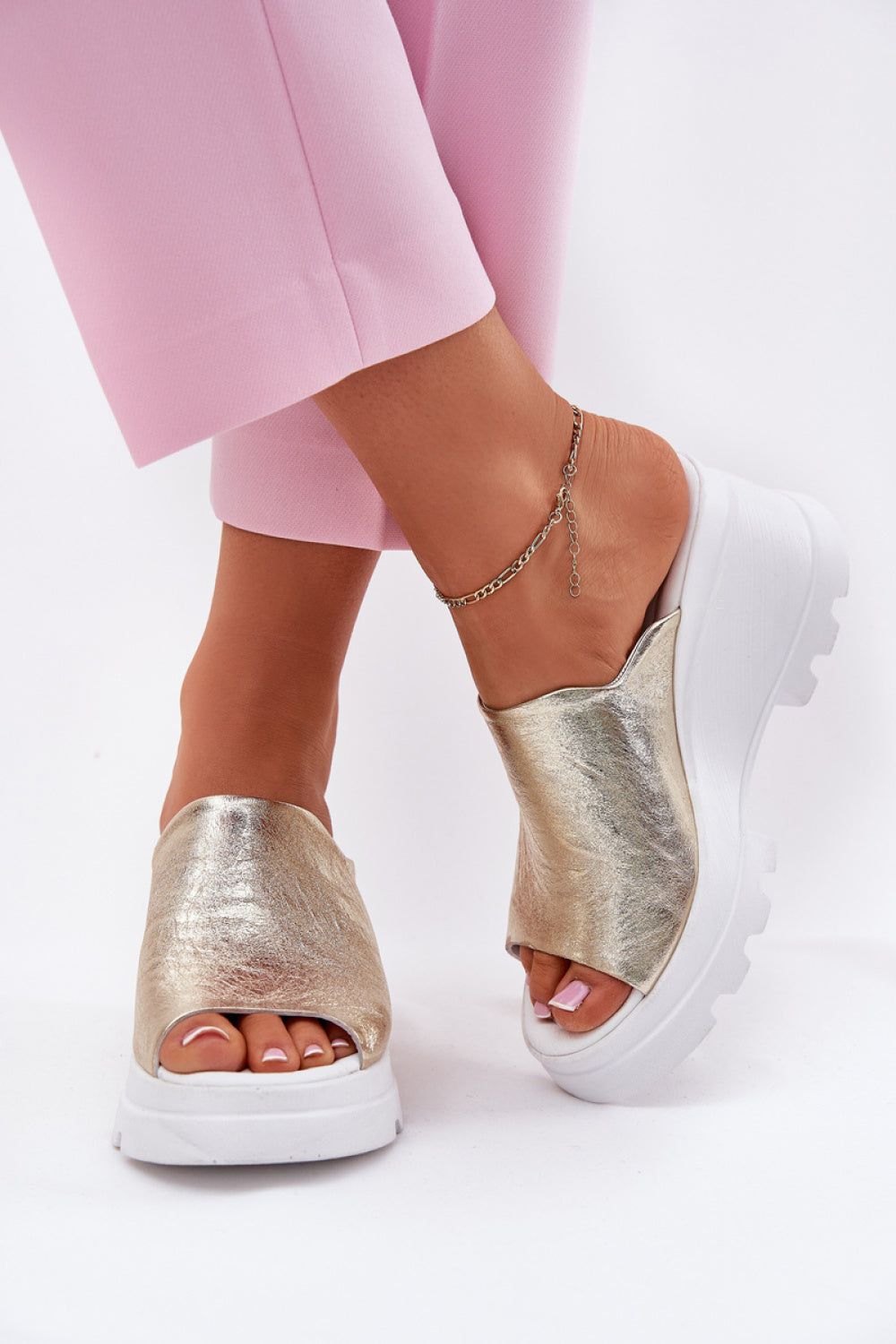 Step In Style Artiker Gold Wedge Sandals - view 3