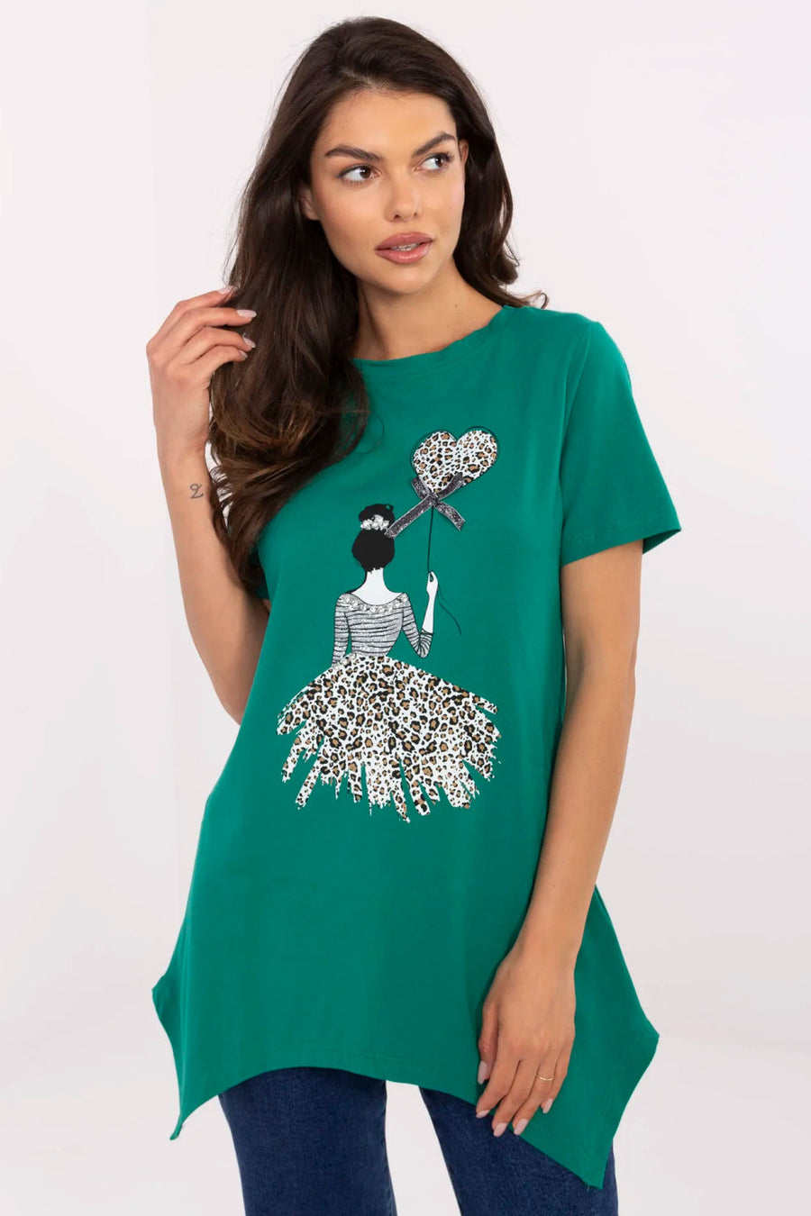 Factory Price Green Short Sleeve Cotton Blouse