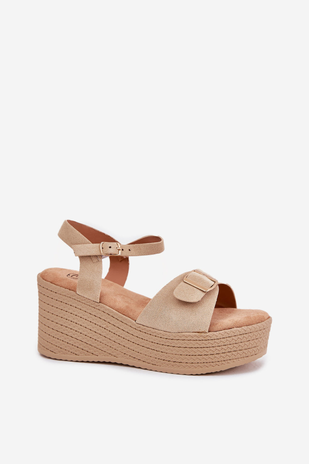 Step In Style Liniella Khaki Faux Suede Platform Wedge Sandals - view 2
