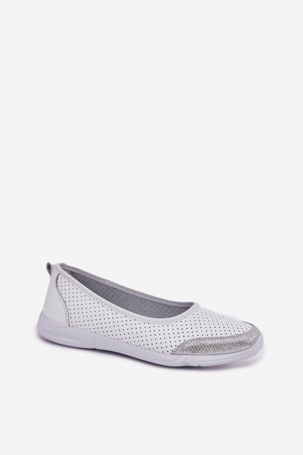 Step In Style Lucy White Leather Ballet Flats - view 2