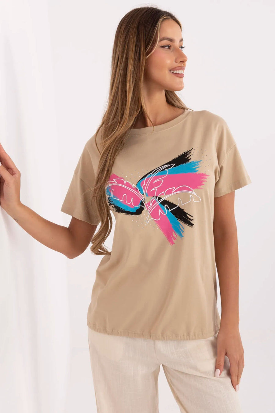 Factory Price Camel Short Sleeve Cotton T-Shirt