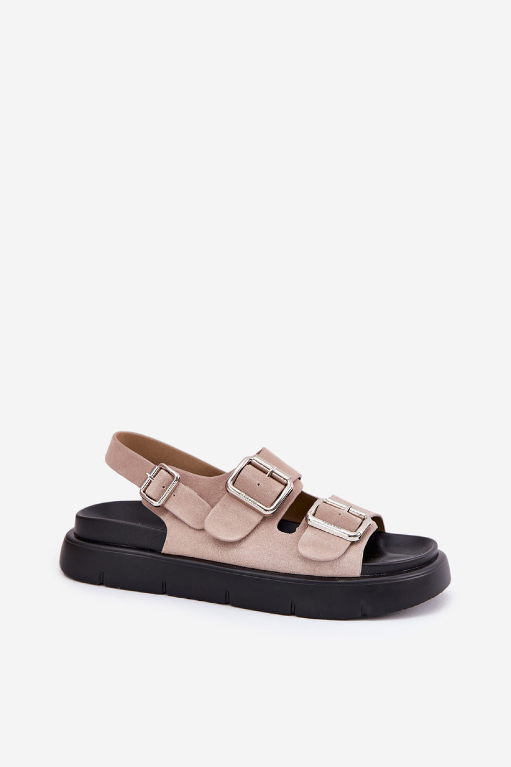 Step In Style Light Pink Suede Platform Sandals - view 2