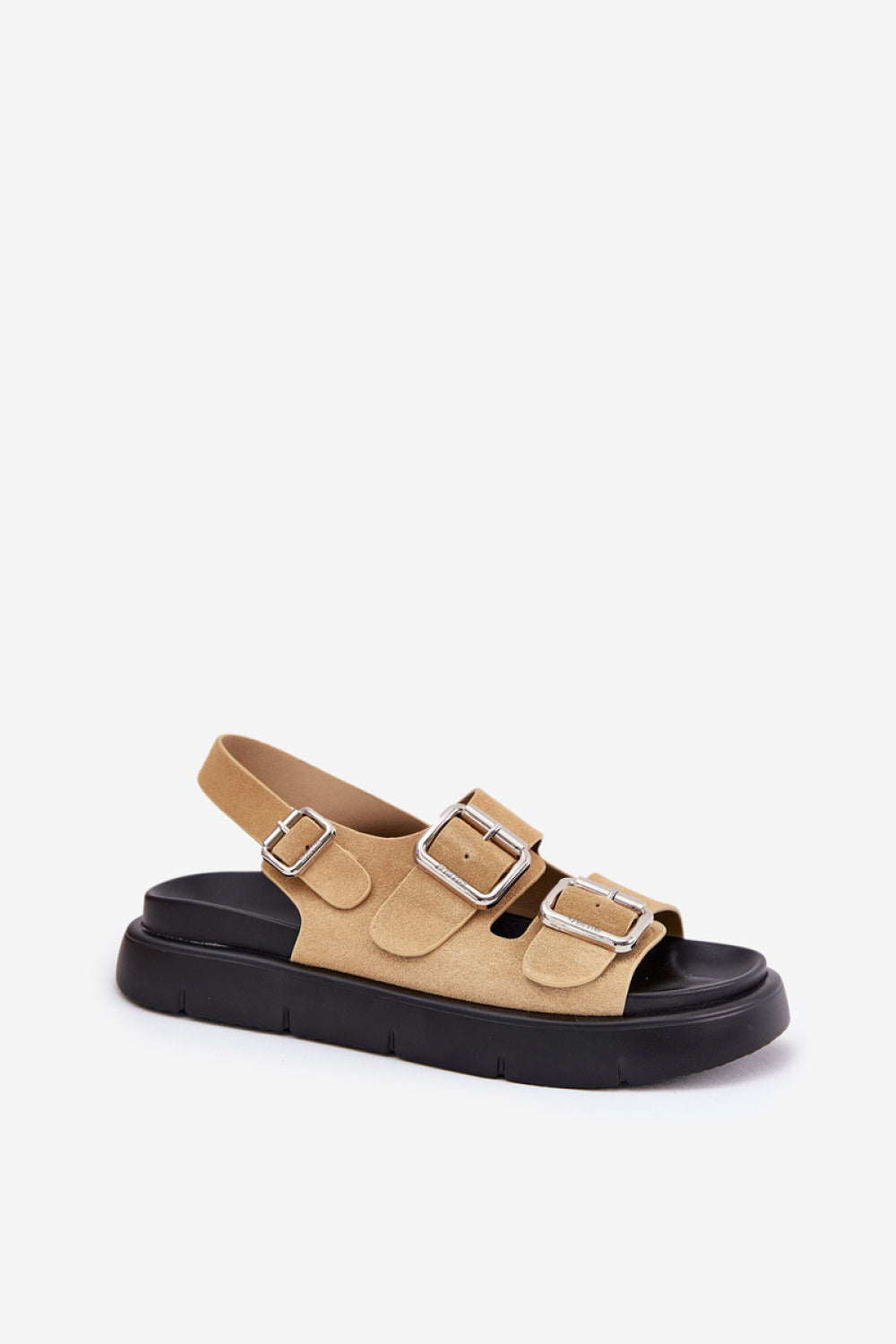 Step In Style Beige Suede Platform Sandals - view 2